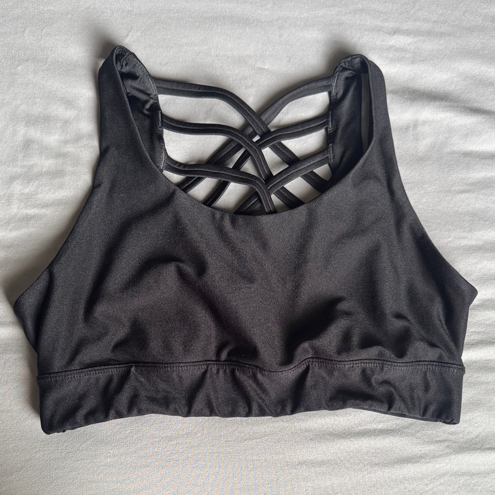 Strappy Back Black Sports Bra - Women Intimates & Sleepwear